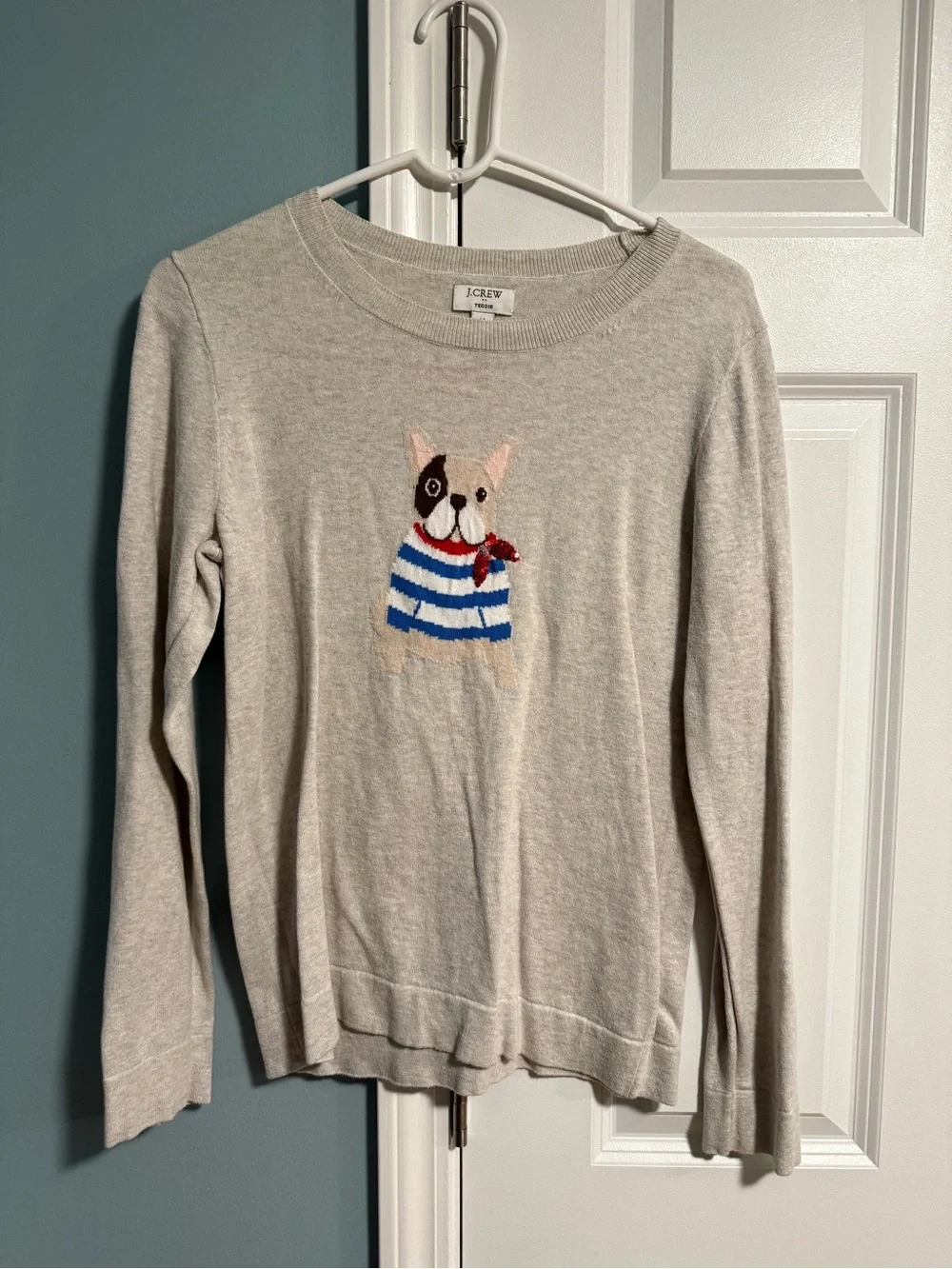 J. Crew Light Cream Crewneck Sweater